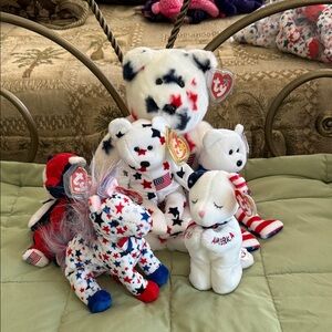 Vintage Ty Beanie Babies with Buddy Patriotic/Americana